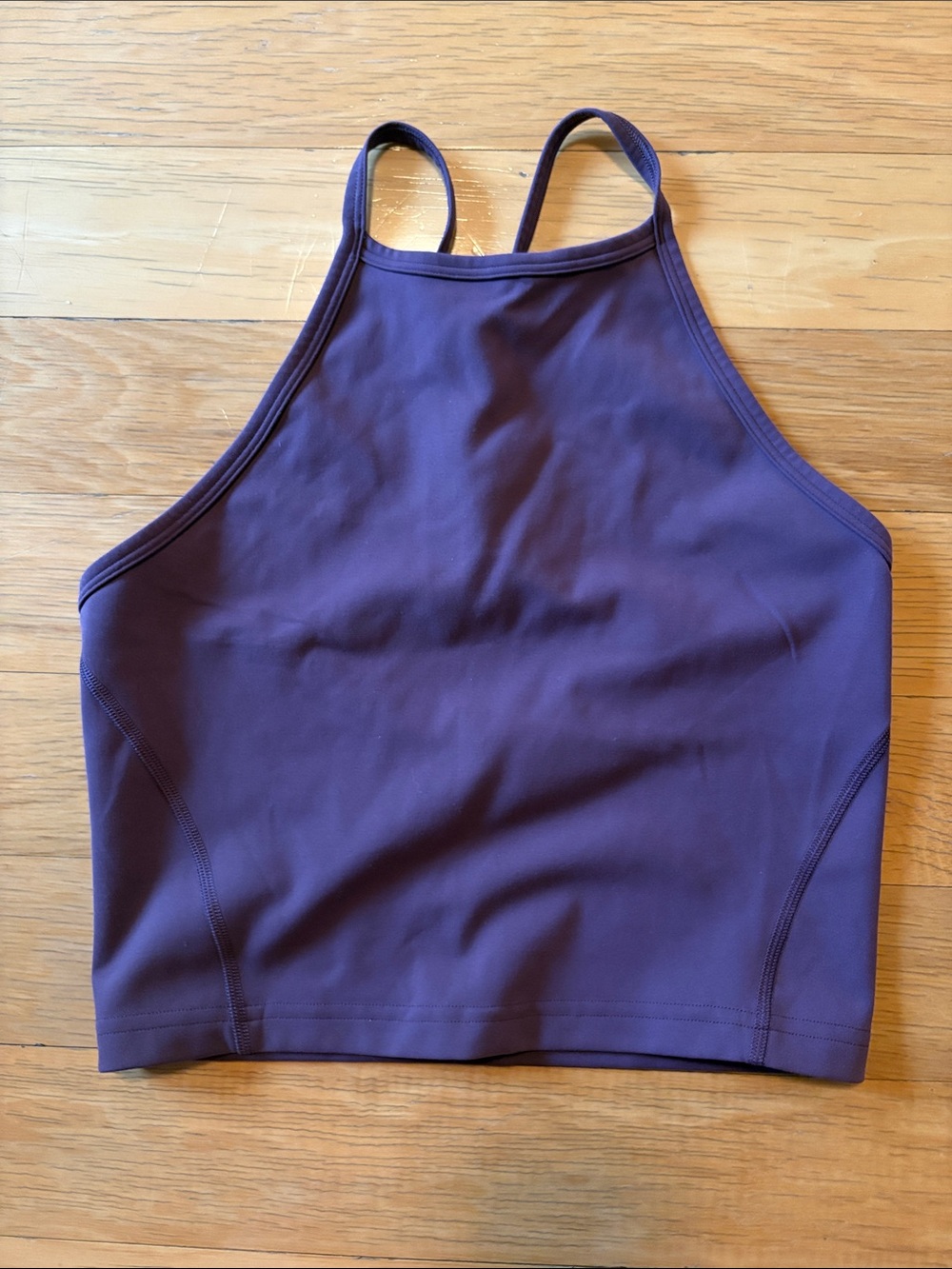 lululemon athletica High-Neck Sports Bra Top in Deep Plum